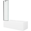 Mexen Cubik obdĺžniková vaňa 160 x 70 cm s plášťom a 1 krídlovou zástenou 50 cm, čierny vzor - 550316070X9505007070