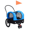 Vozík pre domáce zvieratá na bicykel/beh 2-v-1, modro čierny-ForU-92438