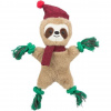 TRIXIE Xmas SLOTH - vánoční lenochod 30 cm, píská/šustí, plyš/lano