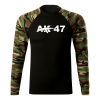 DRAGOWA Fit-T tričko s dlhým rukávom AK-47, woodland 160g/m2 - M