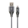 Gembird CC-USB2B-AMLM-2M-WB2 Lightning, šedý, bílý