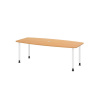 Konferenčný stolík, tvar suda, 4 nohy, 2200 x 1030/830 x 720 mm, buk/biela