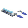 Delock PCIe riser kábel Zásuvka PCIe x16, USB-A zásuvka 0.60 m modrá 41426; 41426