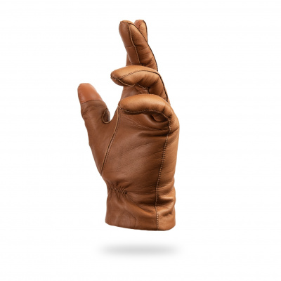 KARMA Leather Gloves Invisible Pro Touch antibakteriálne dámske kožené rukavice Veľkosť: 6, Farba: Camel