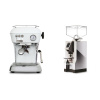 Ascaso Dream ONE, Cloud White + Eureka Mignon Turbo, CR chrome