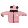 Oteplená pletená bundička Teddy Bear, Baby Nellys, dvojvrstvová, ružová, veľ. 80/86 68-74 (6-9m)
