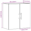 vidaXL Nástenný kabinet Artisan Dub 60x31,5x60 cm Zložené drevo - Hnedá - 262794-279426