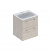 Geberit Selnova Square - Umývadlová skrinka 635x538x480 mm, s umývadlom, 2 zásuvky, svetlý orech hickory 501.235.00.1