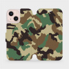 Flipové pouzdro Mobiwear - Apple iPhone 13 Mini - V111P Maskáče (Knížkové flip pouzdro, obal, kryt na mobil Apple iPhone 13 Mini - V111P Maskáče, materiál Umělá kůže + TPU - ochrana 360°, stojánek, si