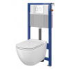 Cersanit AQUA SET PODOMIET. RÁM 52, WC MISA CASPIA, SEDÁTKO DUROPLAST SLIM, TLAČIDLO ACCENTO SQUARE biele sklo S701-319