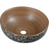 Sapho PRIORI keramické umývadlo, priemer 41 cm, 15 cm, farba hnedá s modrou maľbou PI023