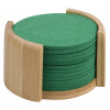 SADA FILCOVÝCH PODLOŽIEK POD POHÁRE ZELENÉ 12 KS BAMBUSOVÝ STOJAN