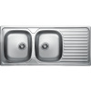 Kuchinox Orion, 2-komorový nerezový drez s odkvapkávačom 1160x500x155 mm, hladký dekor, oceľová, LAV-SKO_021T