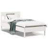 Posteľný rám s čelom biely 90x200 cm masívna borovica-ForU-842659