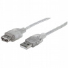 USB kábel - USB Manhattan 340502 4,5 m strieborný