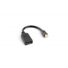 LANBERG adaptér mini DisplayPort 1.1 na Displayport, M/F, kabel 20cm, černý AD-0003-BK Lanberg