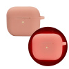 AppleMix Puzdro pre Apple AirPods 4 - karabína + pútko - silikónové - svietiace v tme - ružové