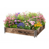 ATMOWOOD Drevený vyvýšený záhon s kovaním 120 x 120 x 20 cm - opálený