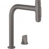Hansgrohe Metris Select M71 Drezová batéria so sprchou, matný čierny chróm 73818340
