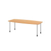 Konferenčný stolík, tvar suda, 4 nohy, 2200 x 1030/830 x 720 mm, buk/strieborná
