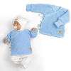 Dojčenský svetrík, rastúci, na zaväzovanie na boku - modrý Baby Nellys