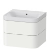DURAVIT Happy D.2 Plus c-shaped závesná skrinka s nábytkovým umývadlom bez otvoru, 2 zásuvky, 575 x 490 x 480 mm, biela matná lakovaná, HP4345N3636