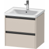 DURAVIT Ketho 2 závesná skrinka pod umývadlo, 2 zásuvky, 584 x 455 x 549 mm, taupe matná, K25281091910000