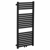 CERANO - Kúpeľňový radiátor Luigi - stredové pripojenie 50mm - 300W - čierna matná - 970x450 mm