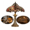 Luxusná lampa Tiffany stolová PÁV metal base Ø43*58
