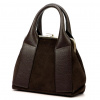 Dámska hnedá semišová kožená kabelka Luka 26-064 26 x 21 x 12 cm