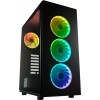 Fortron skříň Midi Tower CMT340 Black, průhledná bočnice, 4 x A. RGB LED 120 mm ventilátor