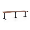 Rauman Výškovo nastaviteľný stôl OfficeTech Long, 260 x 80 cm, čierna podnož, orech