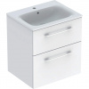 Geberit Selnova Square - Umývadlová skrinka 635x588x480 mm, s umývadlom, 2 zásuvky, lesklá biela 501.236.00.1