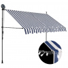 zahrada-XL Ručne zaťahovacia markíza s LED 300 cm, modro biela 145845