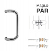 WA - MADLO M2 WA/A-S-SKLO pár Rozteč madla: 300 mm, Rozmer profilu madla: Ø 30 mm NEL - nerez lesklá