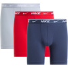 Nike 3 Pack Long Boxers Mens Nvy/Gry/Red L