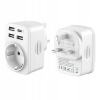 Univerzálny adaptér ADAPTER Zásuvky UK EU Nabíjačka USB a USB-C 5IN1
