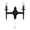 Searchlight Cartwheel II 2Lt Wall Light - Black Wrought Iron