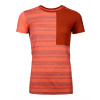 Ortovox tričko 185 Rock'N'Wool Short Sleeve W | farba: coral, veľkosť: L