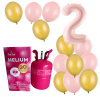 MojeParty Helium - Balonkový buket 2 narozeniny růžovo zlatý