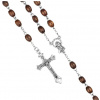 Drevený ruženec s Ježišom na krížiku a s Pannou Máriou Farba: Tmavohnedá, Veľkosť: 56cm
