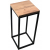Stojan na kvety - Flowerbed loft čierny kov 40 cm drevený stolík top (Stojan na kvety - Flowerbed loft čierny kov 40 cm drevený stolík top)