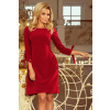 Numoco Elegantné šaty ALICE | bordová 195-3 - M 195-3