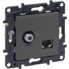 Legrand Telekomunikační zásuvka Legrand Niloe Step 863477 TV + RJ45 kat. 6 UTP dvojitá ocel