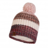 Buff Knitted Hat - ALINA Blossom Red