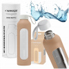 Motivačná sklenená fľaša na vodu 1l Wessper B1 BOROSILICATE Béžová
