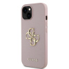 Zadný kryt Guess PU Grained 4G Metal Logo pre Apple iPhone 15, ružová