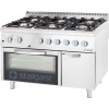 Sporák plynový 6 hořáků (3,5+3x5+2x7) s elektrickou troubou, G30 800x700x850 mm | STALGAST, Linia 700 inox