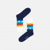 Happy Socks Modro-biele ponožky Happy Socks s farebnými kosoštvorcami, vzor Faded Diamond