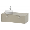 DURAVIT White Tulip závesná skrinka pod umývadlo na dosku vľavo, 1 zásuvka, 1300 x 550 x 408 mm, taupe matná, WT4982L6060
